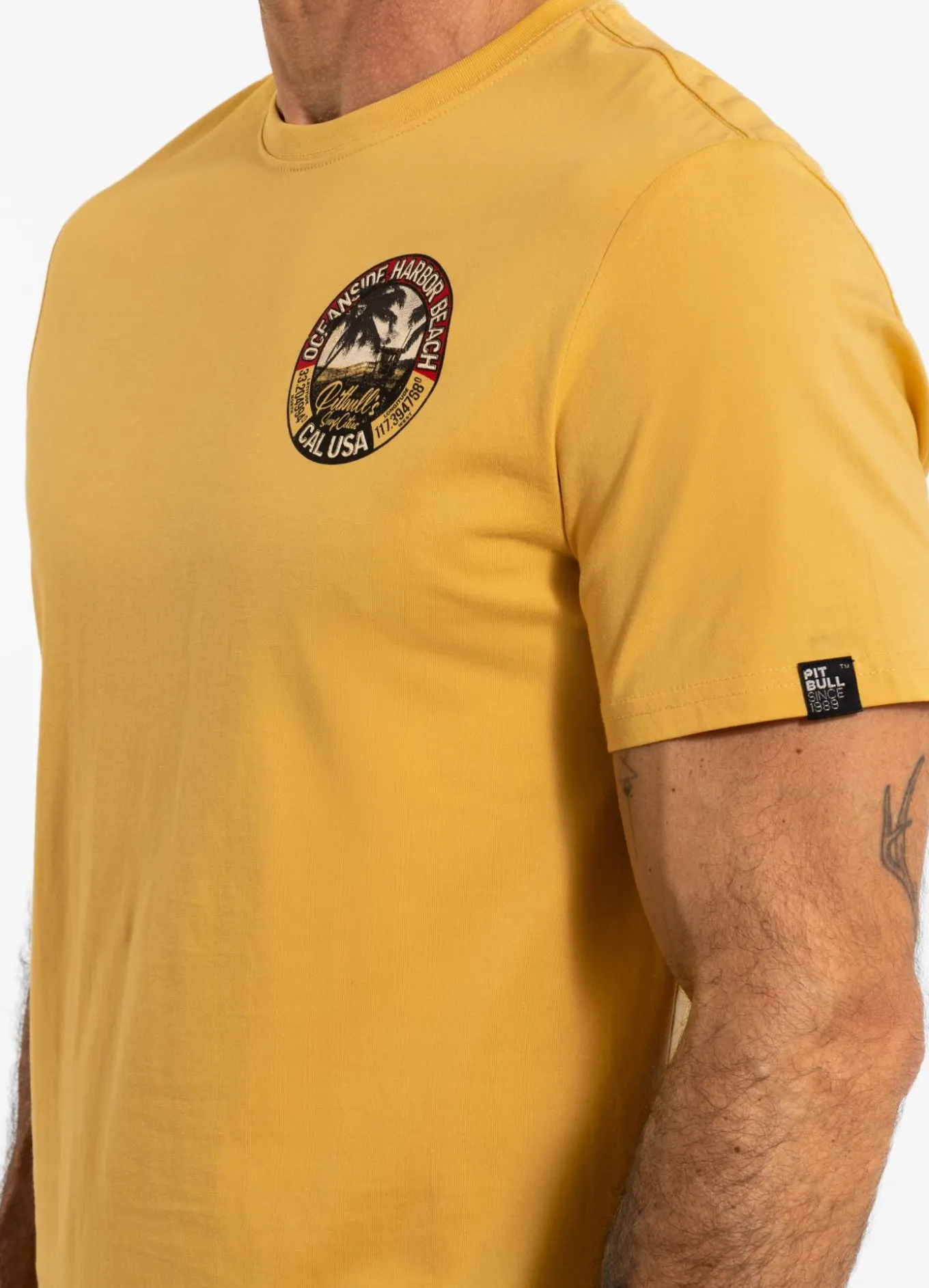 Men's T-Shirt OCEANSIDE - Pale yellow