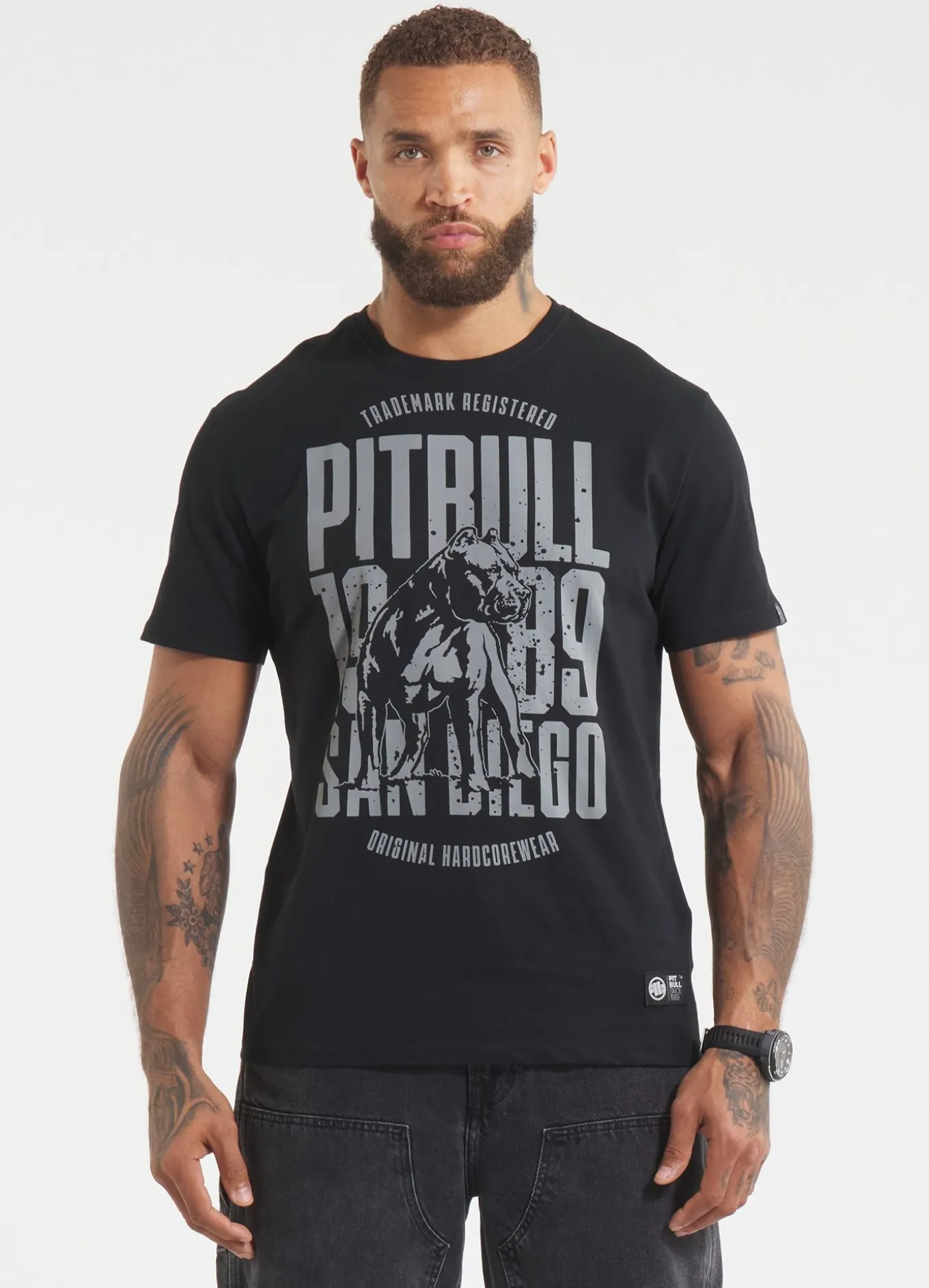 Men's T-Shirt SAN DIEGO DOG - Black/Gray