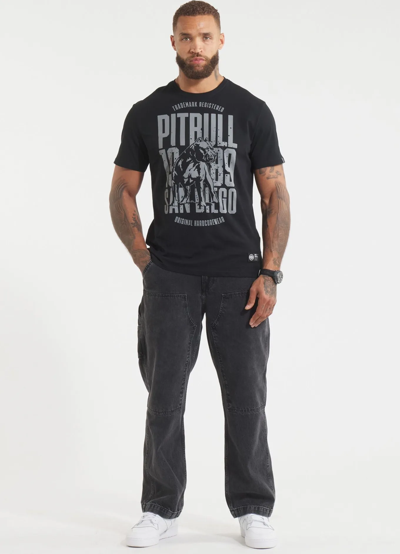 Men's T-Shirt SAN DIEGO DOG - Black/Gray