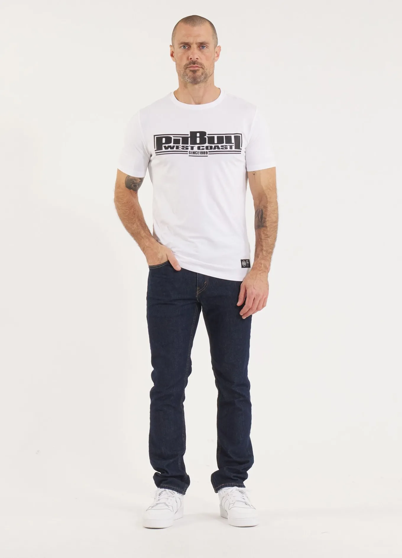 Men's T-Shirt Slim Fit Classic Boxing - White