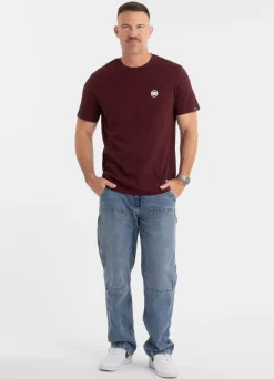 Men's T-Shirt SMALL LOGO - Dark burgundy