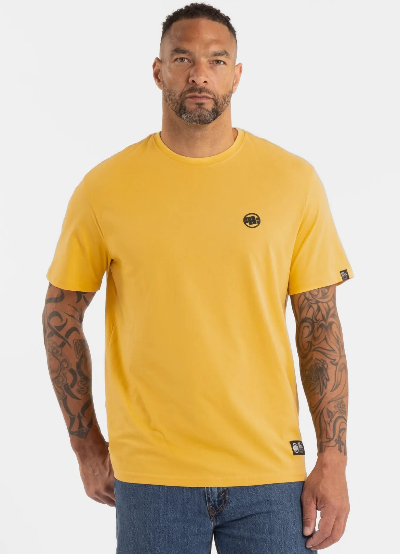 Men's T-Shirt SMALL LOGO - Pale yellow