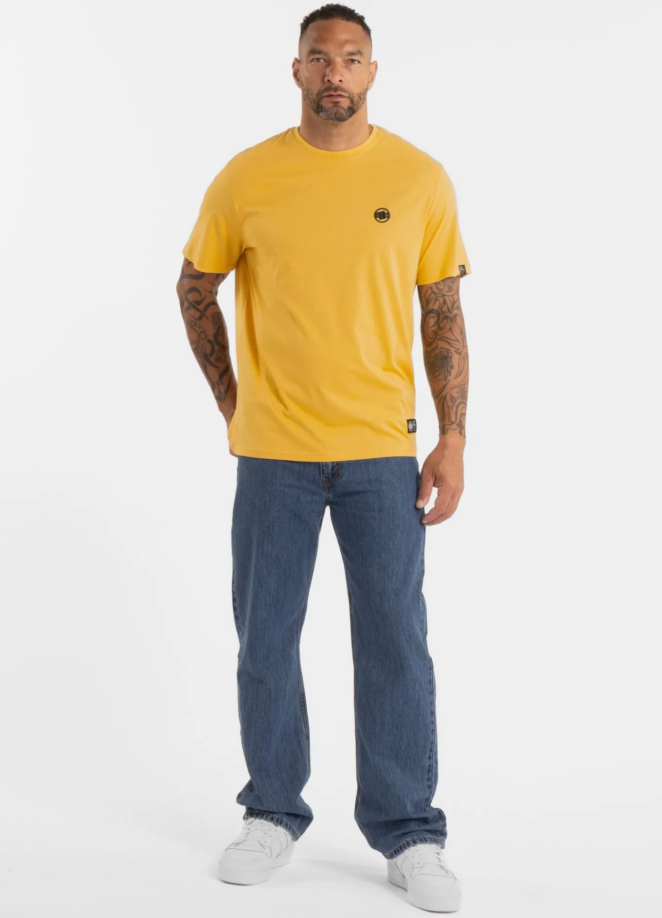 Men's T-Shirt SMALL LOGO - Pale yellow