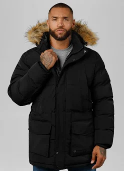 Men's winter hooded parka jacket Forest