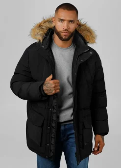 Men's winter hooded parka jacket Forest
