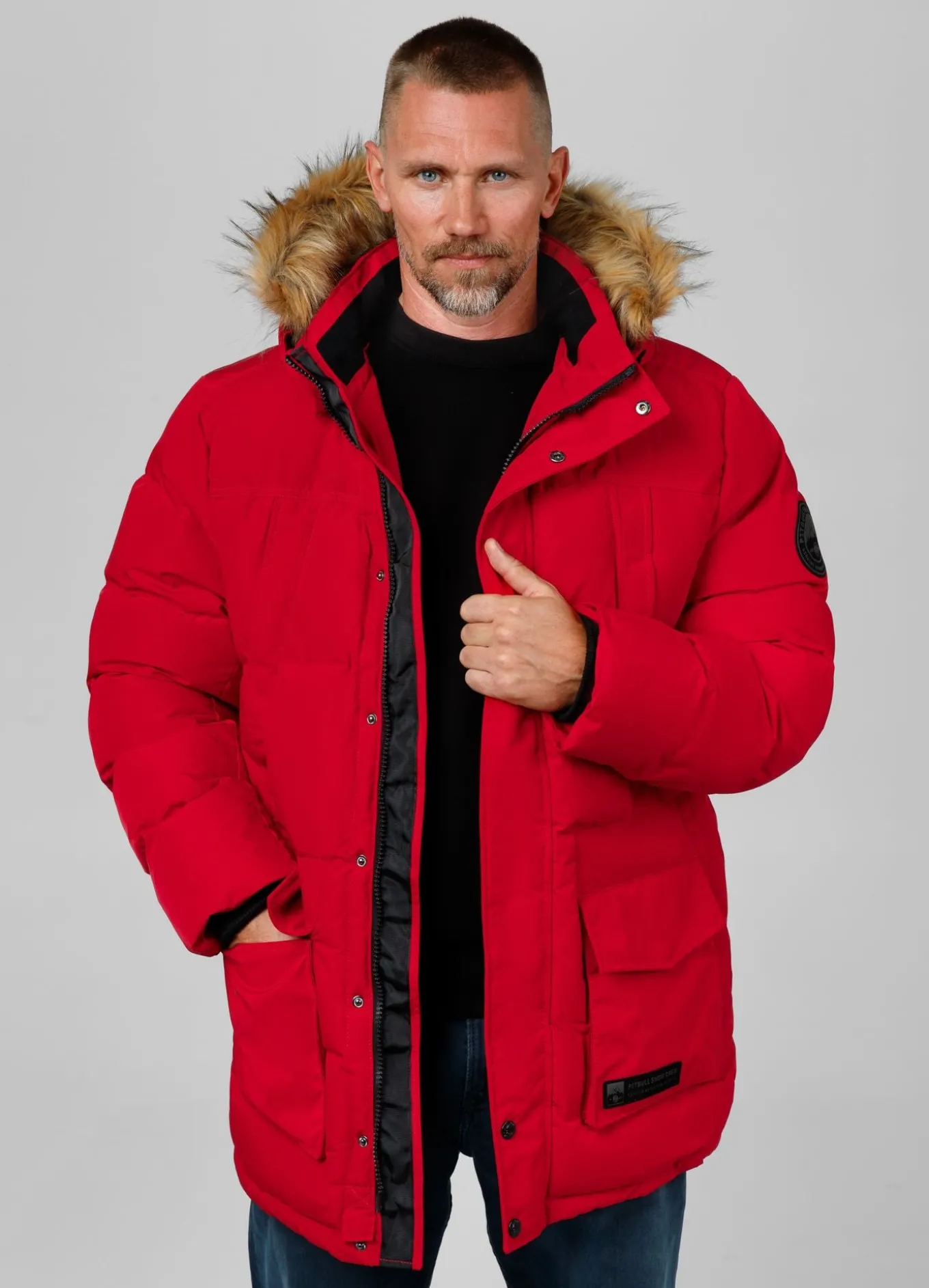 Men's winter hooded parka jacket Forest