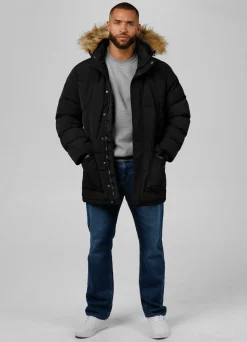Men's winter hooded parka jacket Forest