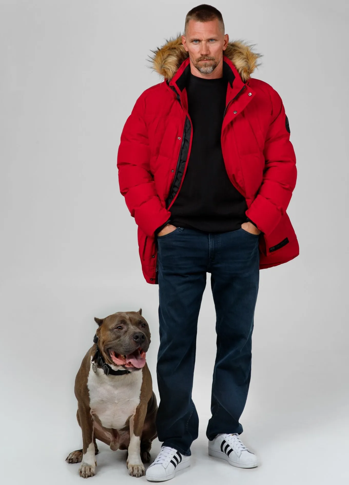 Men's winter hooded parka jacket Forest