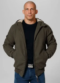 Men's winter hooded jacket Crimson