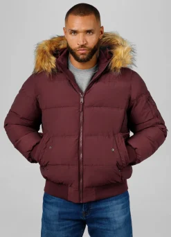Men's winter hooded jacket Burnt