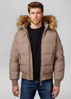 Men's winter hooded jacket Burnt