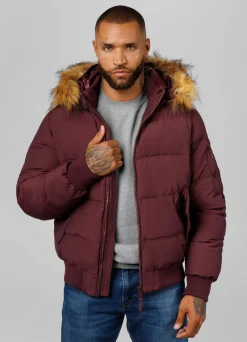 Men's winter hooded jacket Burnt