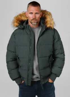 Men's winter hooded jacket Burnt