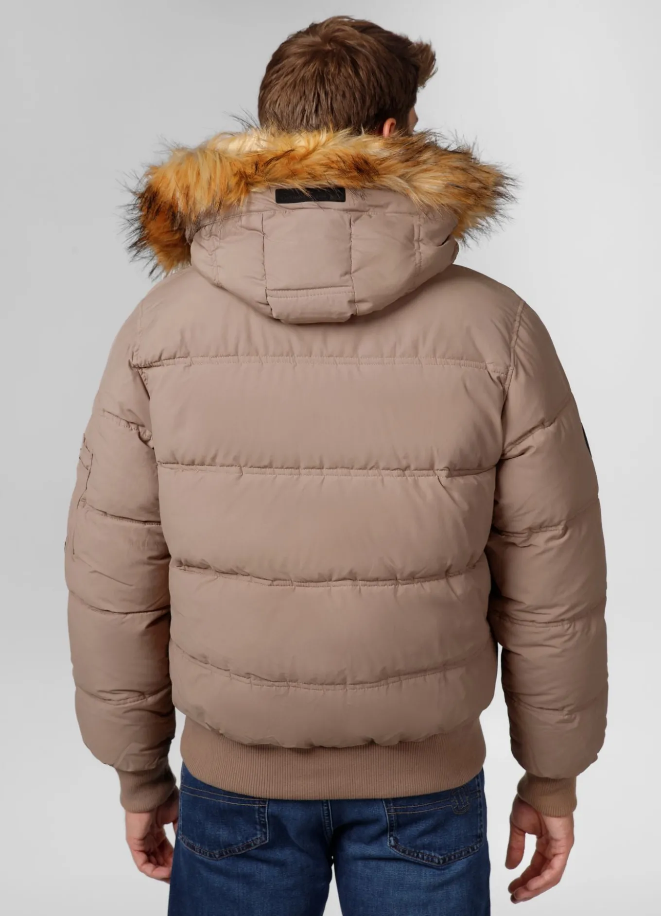 Men's winter hooded jacket Burnt