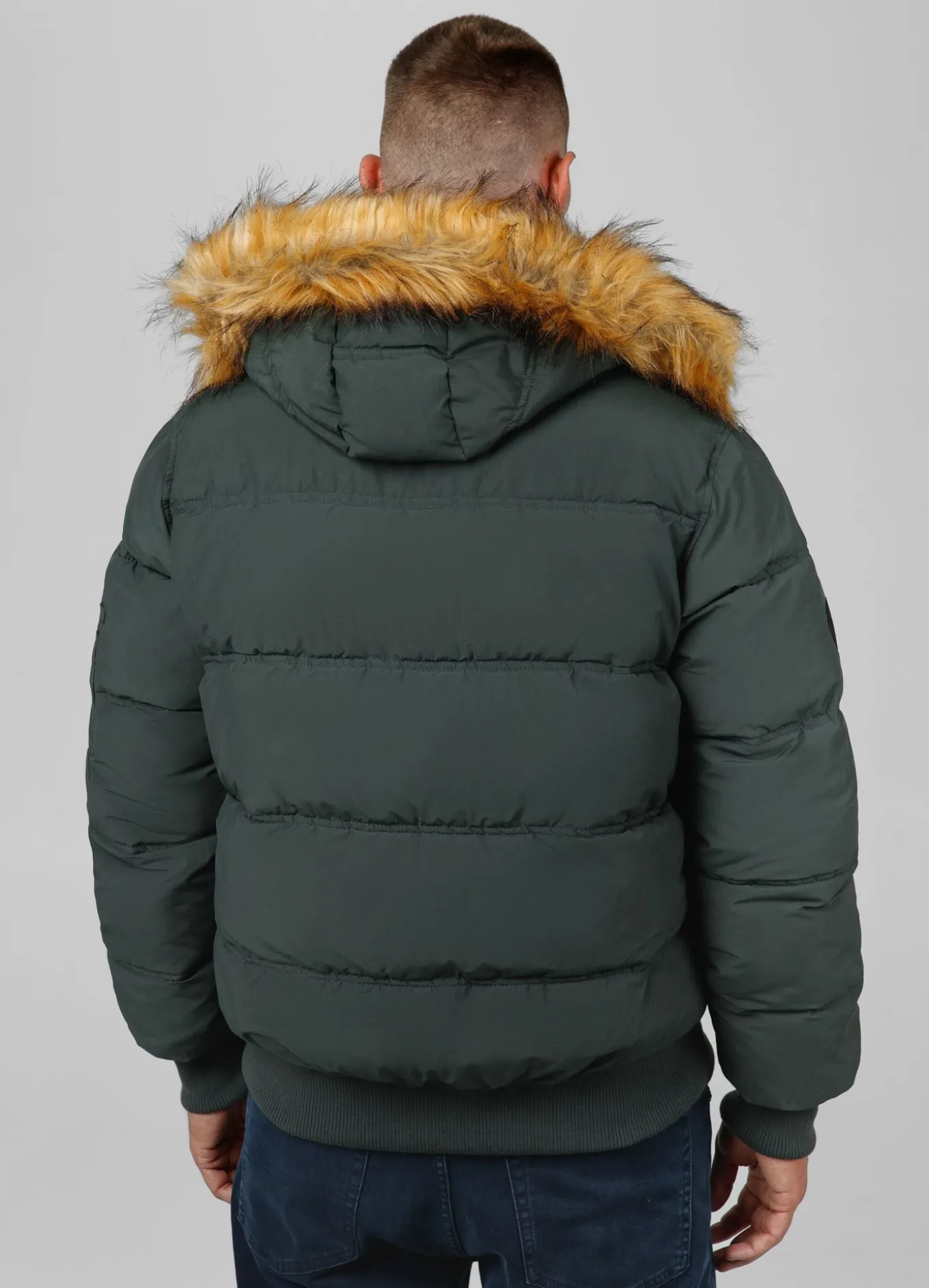 Men's winter hooded jacket Burnt