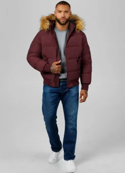 Men's winter hooded jacket Burnt