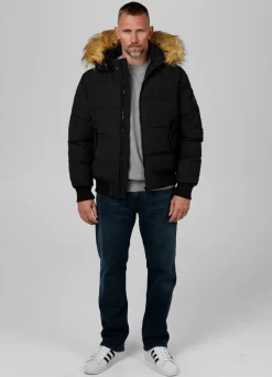 Men's winter hooded jacket Burnt