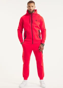Men's Zip-up hoodie DOGWOOD - Fluo red