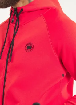 Men's Zip-up hoodie DOGWOOD - Fluo red