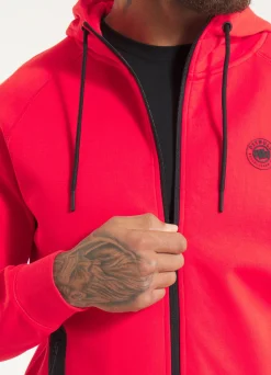 Men's Zip-up hoodie DOGWOOD - Fluo red