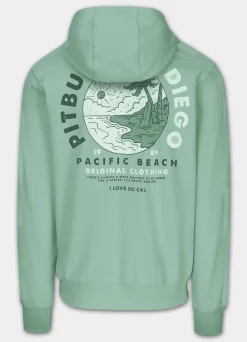 Men's Zip-up hoodie PLANET SURF - Mint