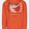 Men's Zip-up hoodie PLANET SURF - Salmon