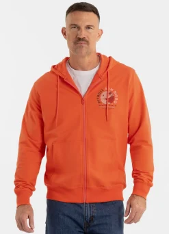 Men's Zip-up hoodie PLANET SURF - Salmon