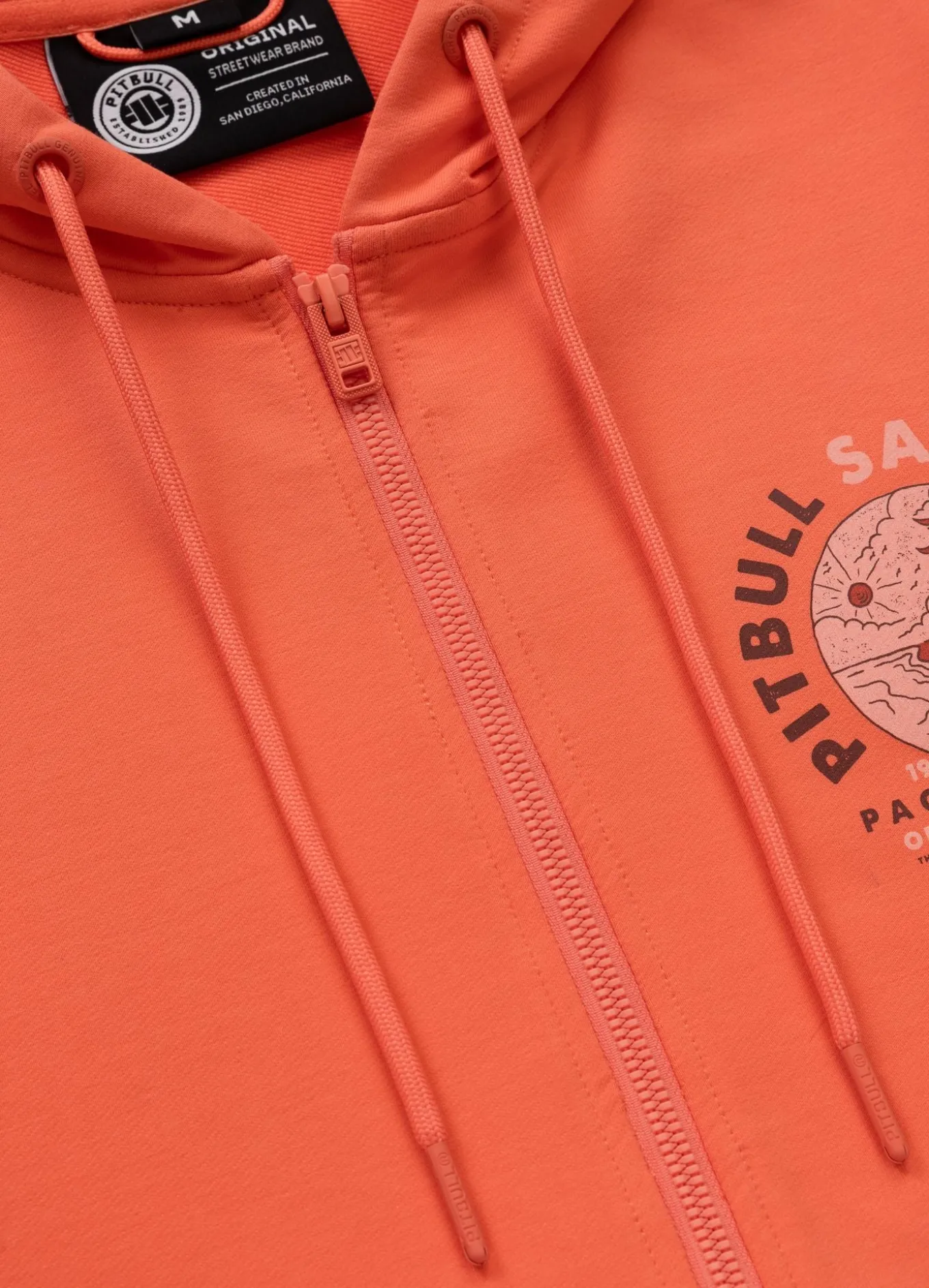 Men's Zip-up hoodie PLANET SURF - Salmon