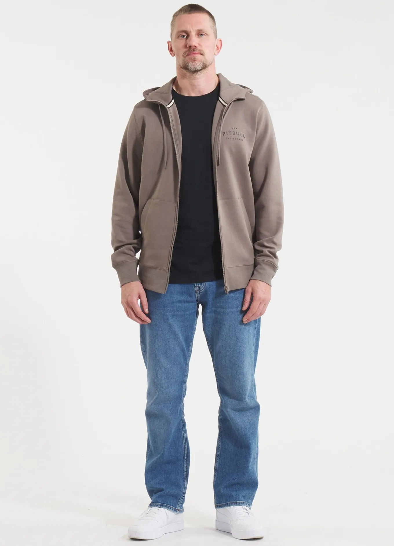 Men's Zip-up hoodie SAMPSON - Light brown