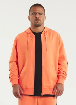 Men's Zip-up hoodie TAPE NUGGET - Bright Salmon