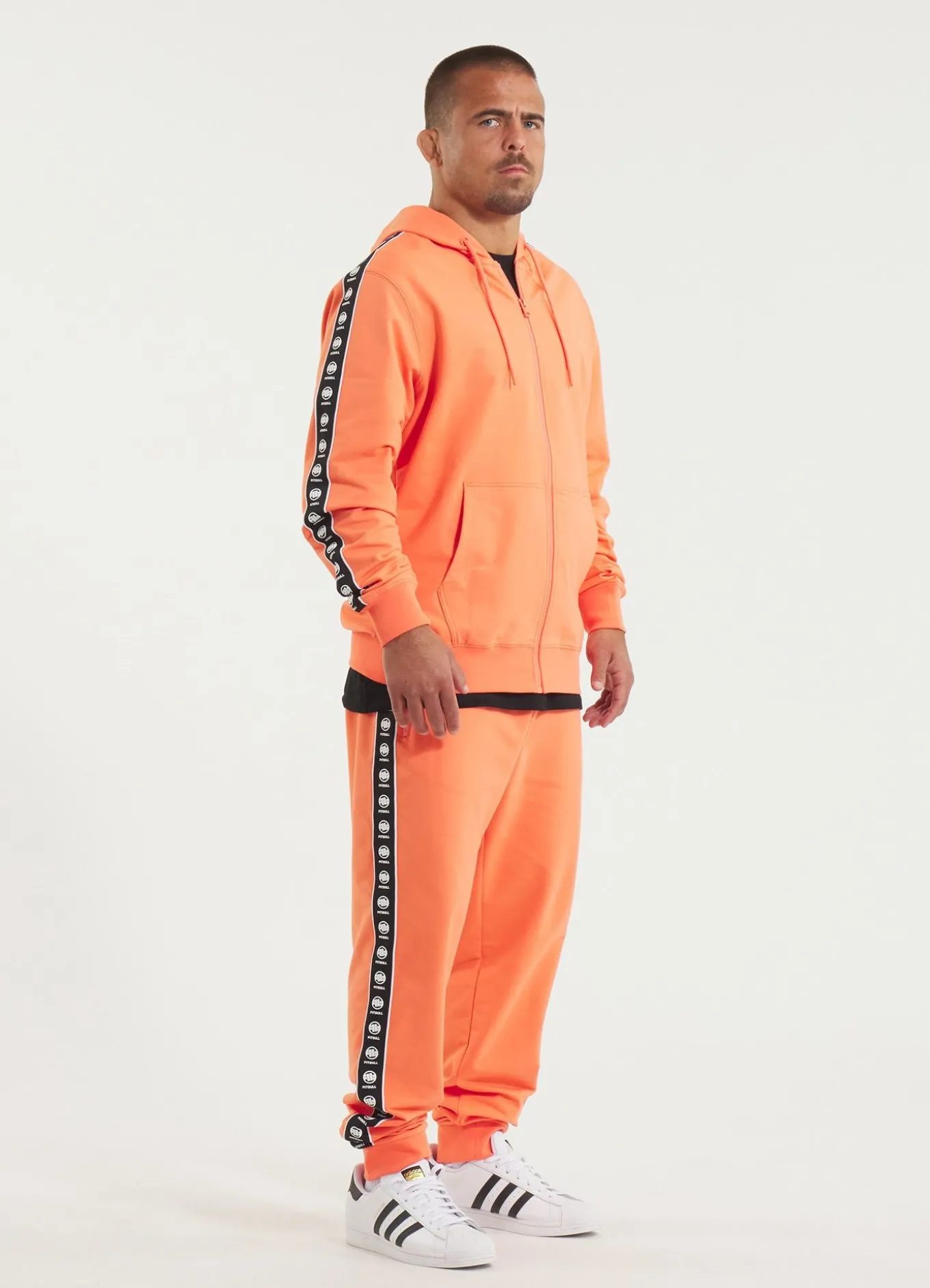 Men's Zip-up hoodie TAPE NUGGET - Bright Salmon
