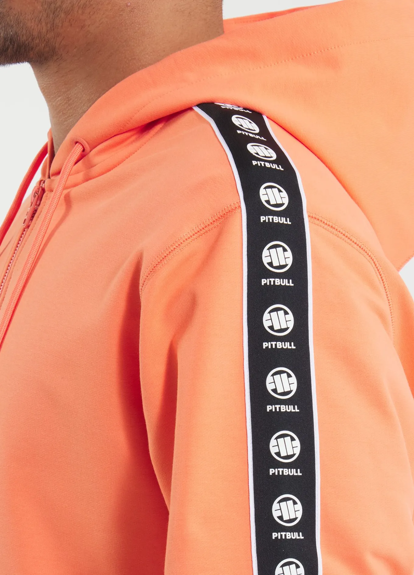 Men's Zip-up hoodie TAPE NUGGET - Bright Salmon