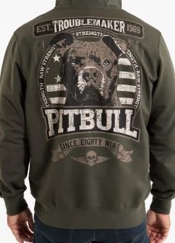 Men's Zip-up hoodie TROUBLEMAKER - Dark green