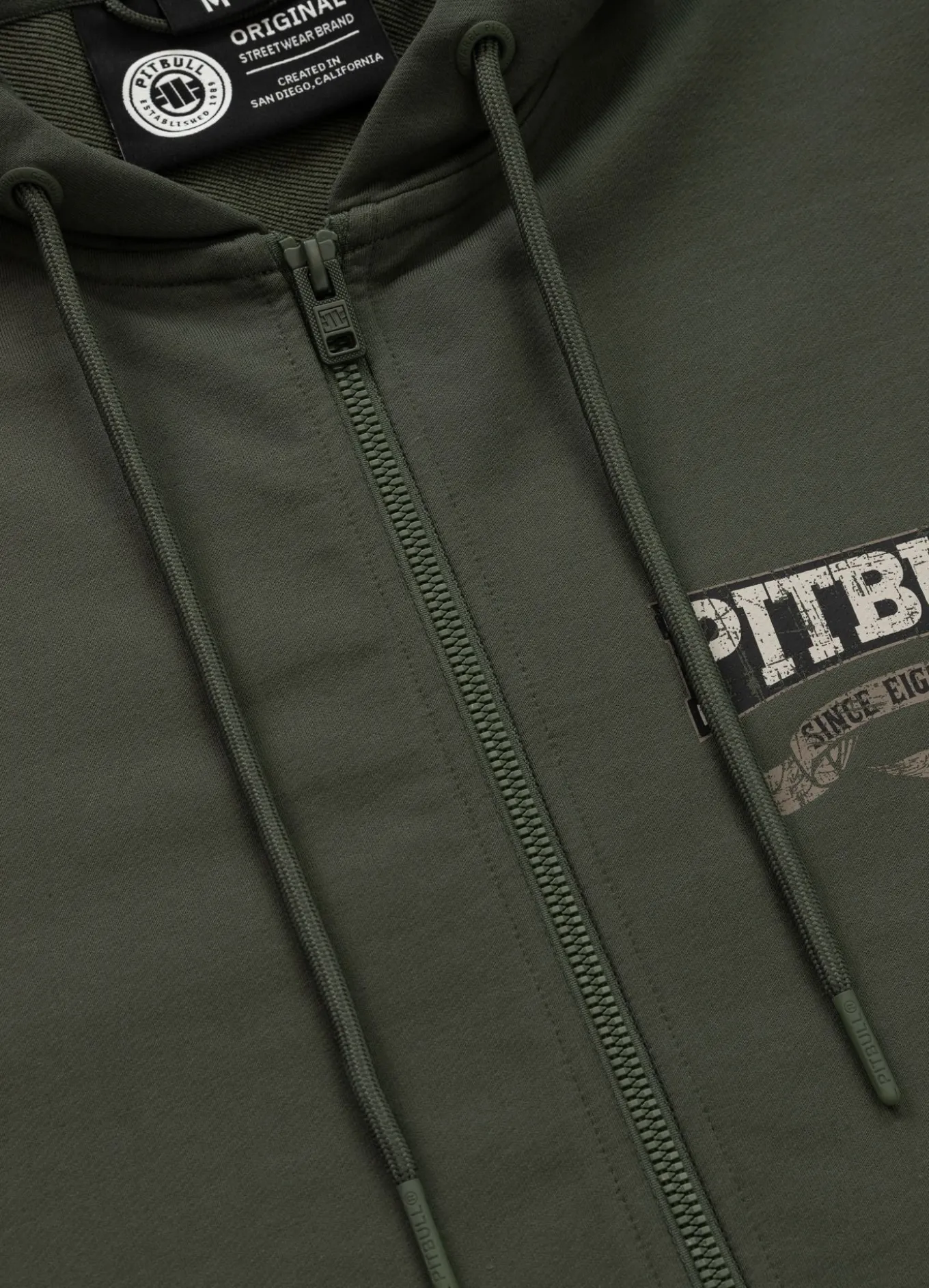 Men's Zip-up hoodie TROUBLEMAKER - Dark green