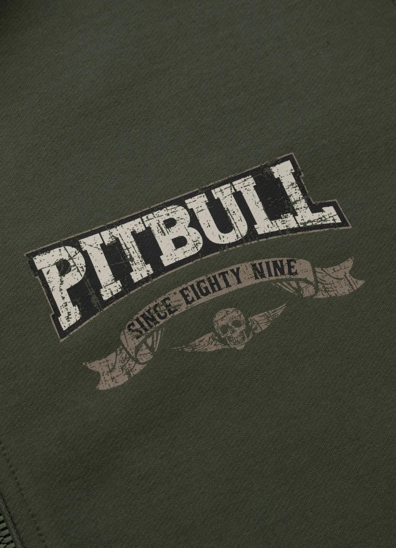Men's Zip-up hoodie TROUBLEMAKER - Dark green