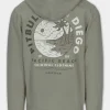 Men's Zip-up hoodie Washed PLANET SURF - Gray Harbour