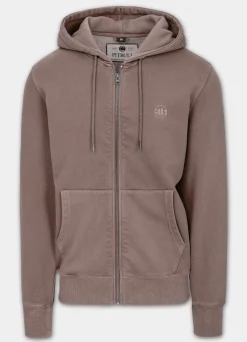 Men's Zip-up hoodie Washed Lancaster II - Burgundy