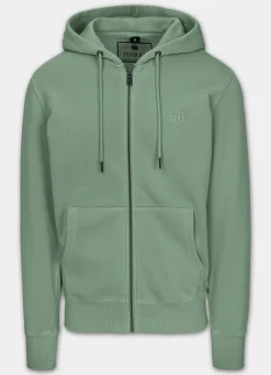 Men's Zip-up hoodie Washed Lancaster II - Sage green