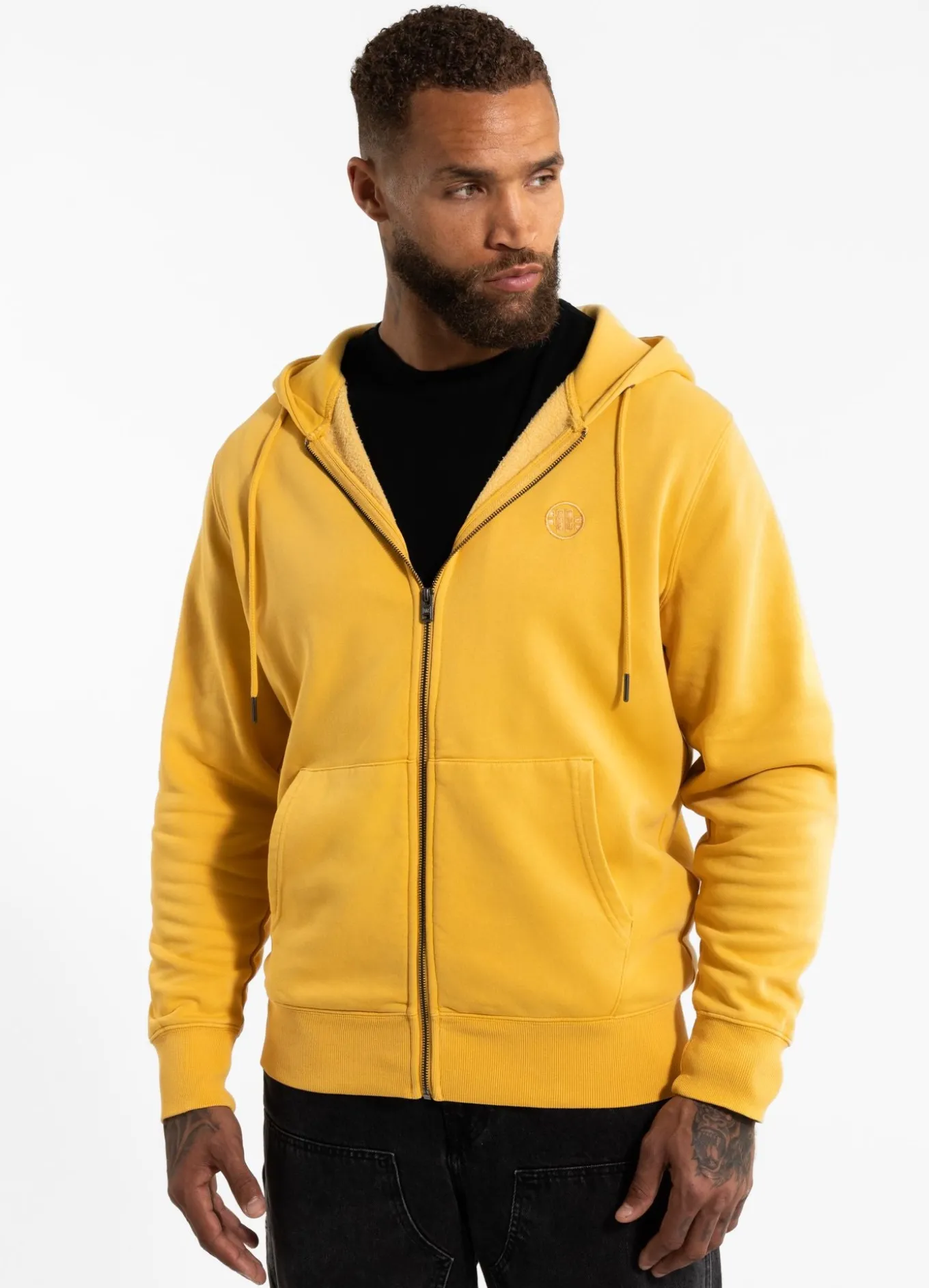 Men's Zip-up hoodie Washed Lancaster II - Washed yellow
