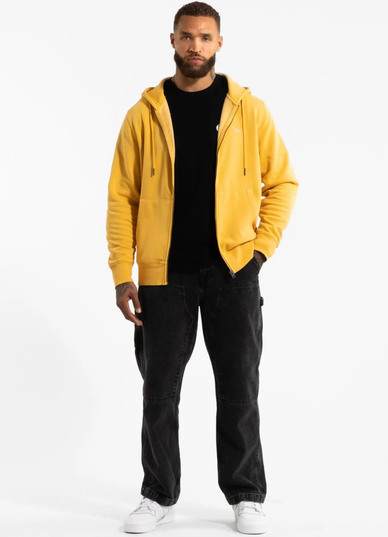 Men's Zip-up hoodie Washed Lancaster II - Washed yellow