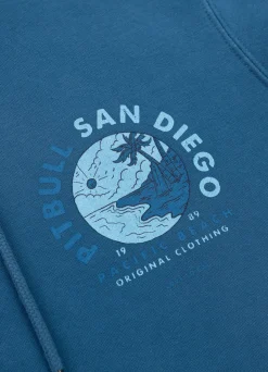 Men's Zip-up hoodie Washed PLANET SURF - Blue