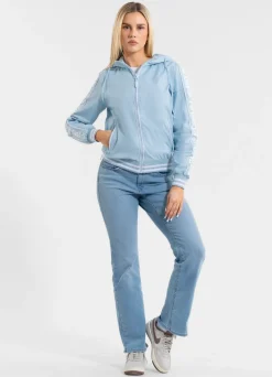 Women's hooded jacket WHITEWOOD - Light blue