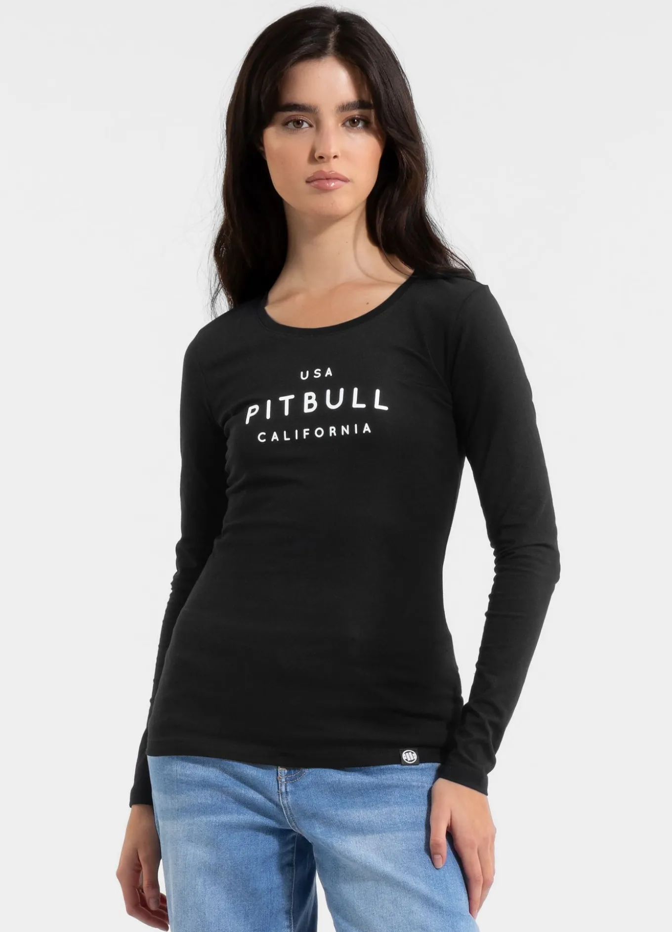 Women's longsleeve Slim Fit USA CAL - Black