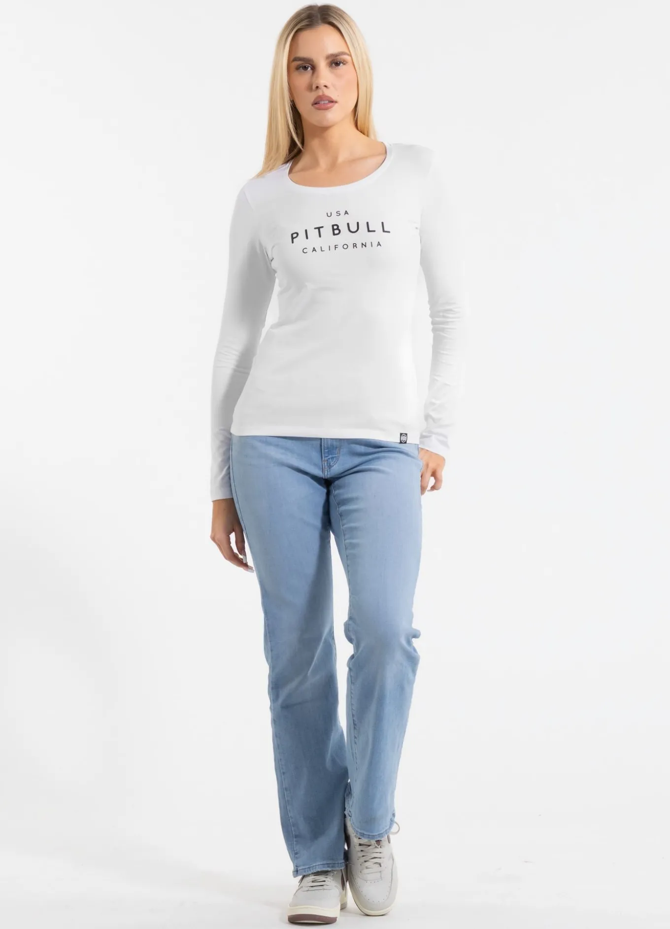 Women's longsleeve Slim Fit USA CAL - White