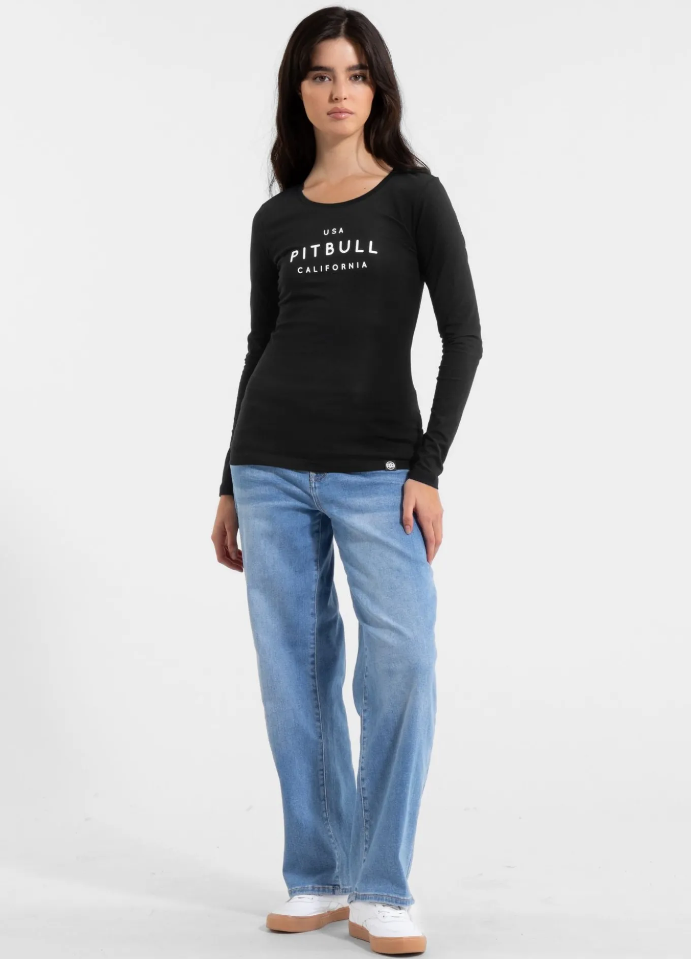 Women's longsleeve Slim Fit USA CAL - Black