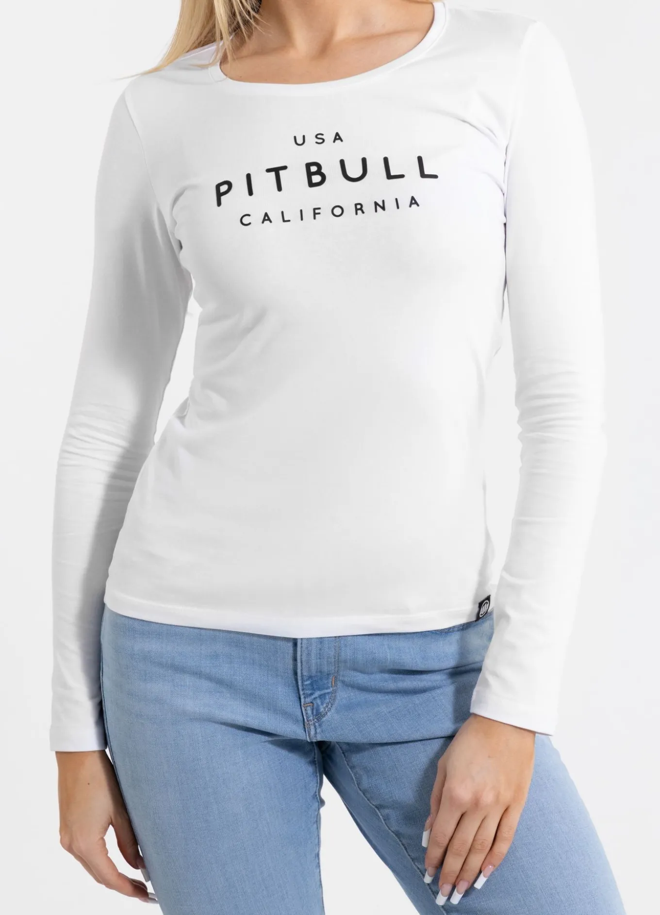 Women's longsleeve Slim Fit USA CAL - White