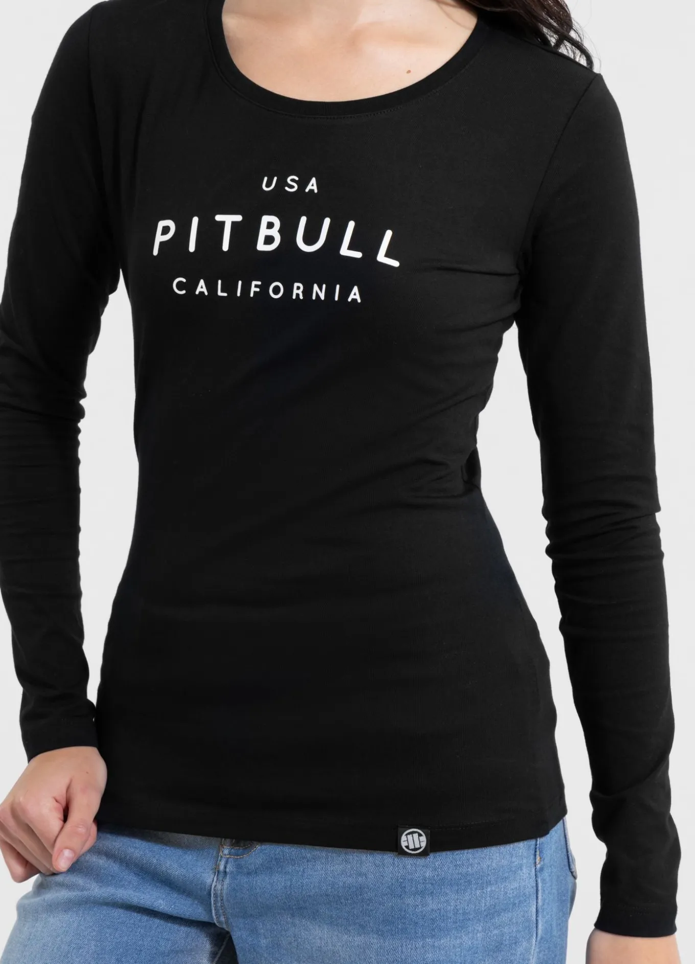 Women's longsleeve Slim Fit USA CAL - Black