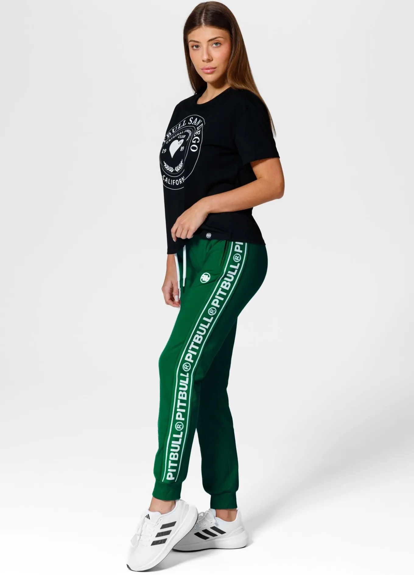 Women's sweatpants French Terry JUDITH - Dark green