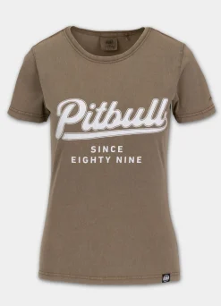 Women's T-Shirt Denim Washed ANGEL LOGO - Coyote brown