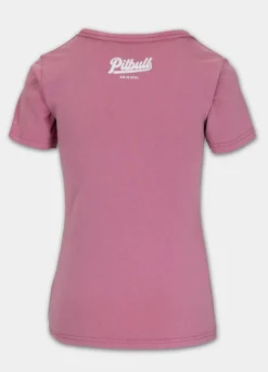 Women's T-Shirt Denim Washed ANGEL LOGO - Pink